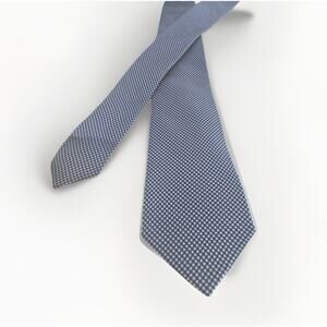 Lauren Ralph Lauren Blue Silk Necktie Micro Check Pattern Classic Men’s Tie 54”